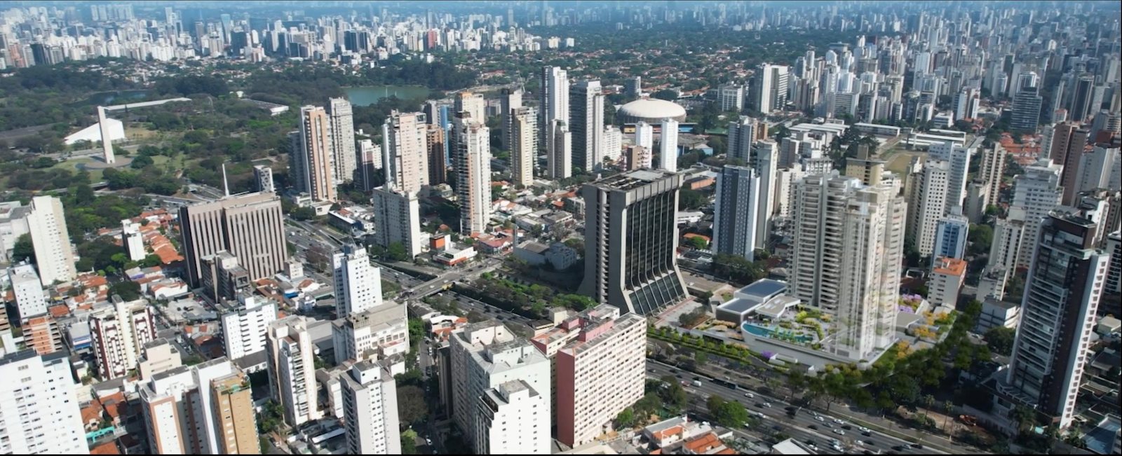 Vista aérea do Lindenberg Ibirapuera